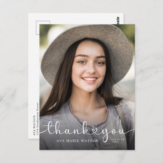 モダンハートの台本卒業写真ありがとう ポストカード (正面/裏面)