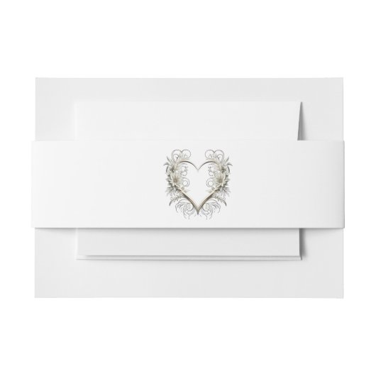 モダンハートの結婚花 招待状ベリーバンド (正面例)