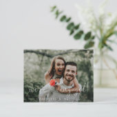 モダンハートはPHOTO付き婚約した婚約 案内ポストカード (スタンド正面)