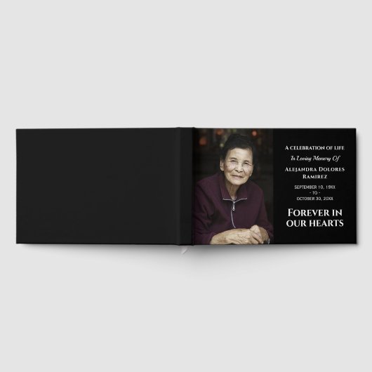 モダンハートカスタムの葬儀で永遠に撮った ゲストブック (全面)