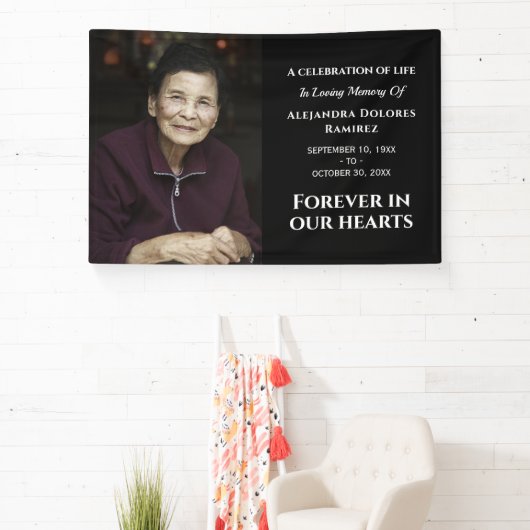 モダンハートカスタムの葬儀で永遠に撮った 横断幕 (インサイチュ)