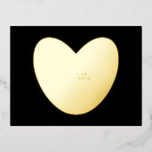 モダンハートカスタム文字写真バレンタインデー 箔シーズンポストカード (正面)