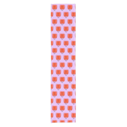 モダンハートカスタム14インチX 72インチテーブルランナー ショートテーブルランナー (正面)