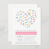 モダンハートカラフルベビースプリンク招待状 招待状 (正面/裏面)