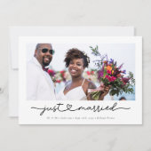 モダンハートカリグラフィー 結婚写真 案内状 (正面)