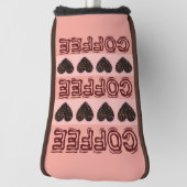 モダンハートガーリーコーヒーブラウンピンクのゴルファー愛好家 ゴルフヘッドカバー (回転90)