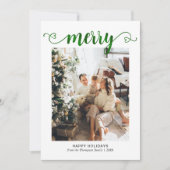 モダンハートグメリーリースクリプト写真クリスマス シーズンカード (正面)