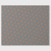 モダンハートグレー模様の包み紙 ラッピングペーパー (フラット)