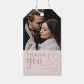 モダンハートサンキューライクバラ金ゴールド ギフトタグ (正面)