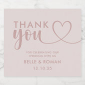 モダンハートサンキューライクバラ金ゴールド リキュールボトルラベル (シングルラベル)