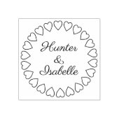 モダンハートサークルリース シンプルエレガントウェディング ラバースタンプ (インプリント)