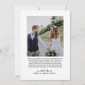 モダンハートスクリプト写真コラージュ編集可能メッセージ サンキューカード