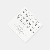 モダンハートスクリプト＆ブラックランジェリー ブライダルシャワー スタンダードカクテルナプキン (角)