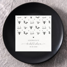 モダンハートスクリプト＆ブラックランジェリー ブライダルシャワー