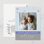 モダンハートスターフォト出生発表 ポストカード (正面/裏面)