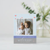 モダンハートスター写真誕生のお知らせ ポストカード (スタンド正面)