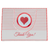モダンハートストライプ サンクス ラージペーパーバッグ (正面)