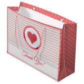 モダンハートストライプ サンクス ラージペーパーバッグ (正面アングル)