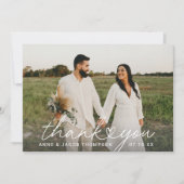 モダンハートスパーソナライズされたト結婚の写真 サンキューカード