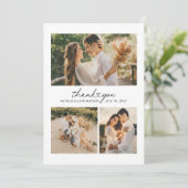 モダンハートス結婚クリプトの写真コラージュ サンキューカード (スタンド正面)