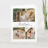 モダンハートス結婚クリプトの写真コラージュ サンキューカード (正面)