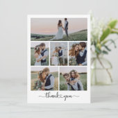 モダンハートス結婚クリプトの写真コラージュ サンキューカード (スタンド正面)