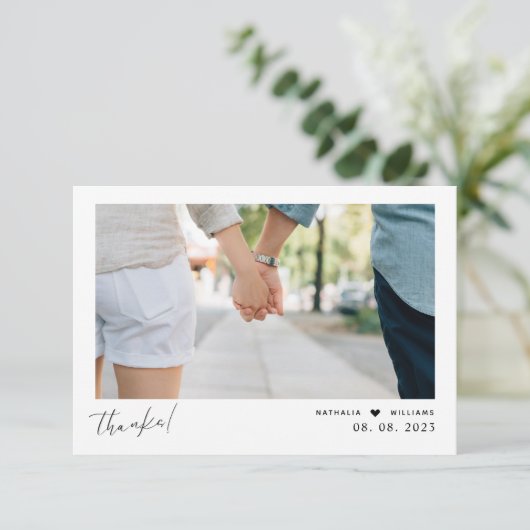 モダンハートス結婚クリプトの写真サンキューカード サンキューカード (スタンド正面)