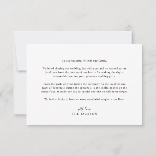 モダンハートス結婚クリプトの写真サンキューカード サンキューカード (裏面)