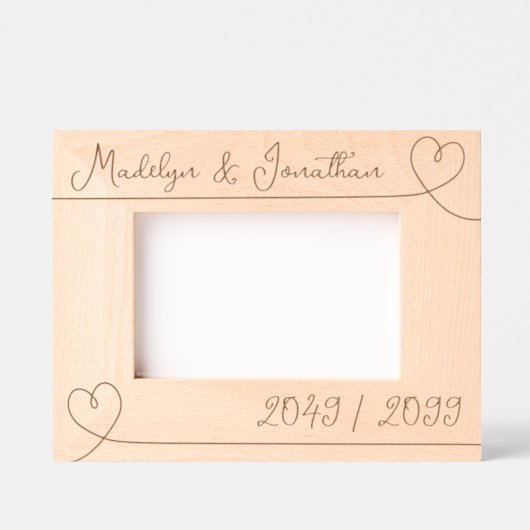 モダンハートス結婚ヴァレンティネス記念日 レーザー彫刻フレーム (正面)