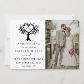 モダンハートツリー結婚写真 案内状 (正面)