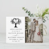 モダンハートツリー結婚写真 案内状 (スタンド正面)