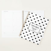 モダンハートパターン黒と白パーソナライズされた プランナー手帳 (ディスプレー)