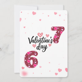 モダンハートパターン ナンバーズ バレンタインデー グリート シーズンカード