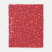 モダンハートパーソナライズされた紙吹雪 フリースブランケット (正面)
