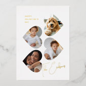 モダンハートフォトコラージュ 箔シーズンカード (正面)