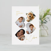 モダンハートフォトコラージュ 箔シーズンカード (立ち正面)