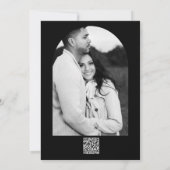 モダンハートブラック&ホワイトありがミニマルとう 招待状 (裏面)