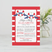 モダンハートブ航海のイ双生児シャワー 招待状 (スタンド正面)