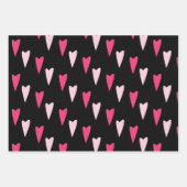 モダンハートポインティ模様ラッピング紙シート ラッピングペーパーシート (正面)