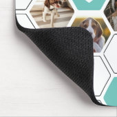 モダンハートポードフォトジオメトリティール(緑がかった色)ユニーク マウスパッド (コーナー)