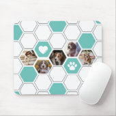 モダンハートポードフォトジオメトリティール(緑がかった色)ユニーク マウスパッド (マウス)
