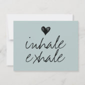 モダンハートミニマルほこりっぽい青引用文 カード (正面)