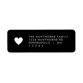 モダンハートミニマルブラックシック送信ラブアドレス ラベル