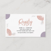 モダンハートミニマルボホベイビーシャワー エンクロージャーカード (正面)