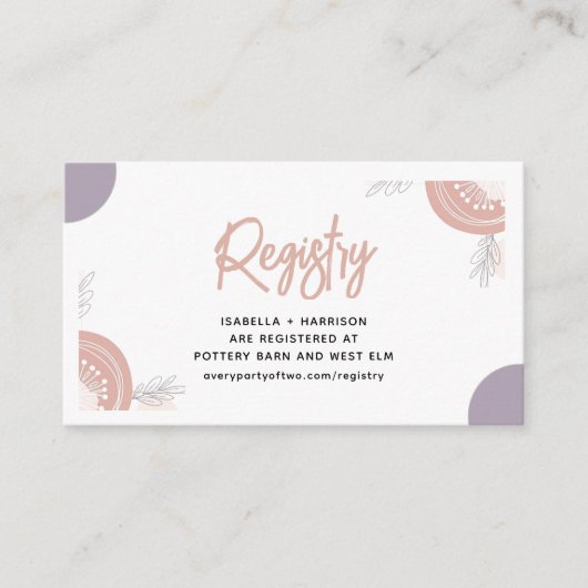 モダンハートミニマルボホベイビーシャワー エンクロージャーカード (正面)