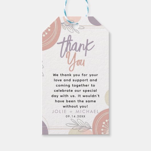 モダンハートミニマルボホベイビーシャワー ギフトタグ (正面)