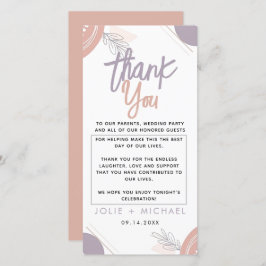 モダンハートミニマルボホベイビーシャワー サンキューカード