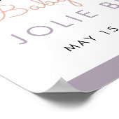 モダンハートミニマルボホベイビーシャワー ポスター (角)