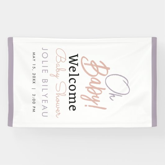 モダンハートミニマルボホベイビーシャワー 横断幕 (横)