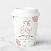 モダンハートミニマルボホベイビーシャワー 紙コップ (裏面)